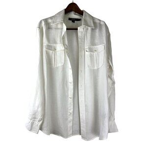 VTG Luxury Prep Spring Sean Jean 100% Linen Long Sleeve Shirt, Men's Size Large